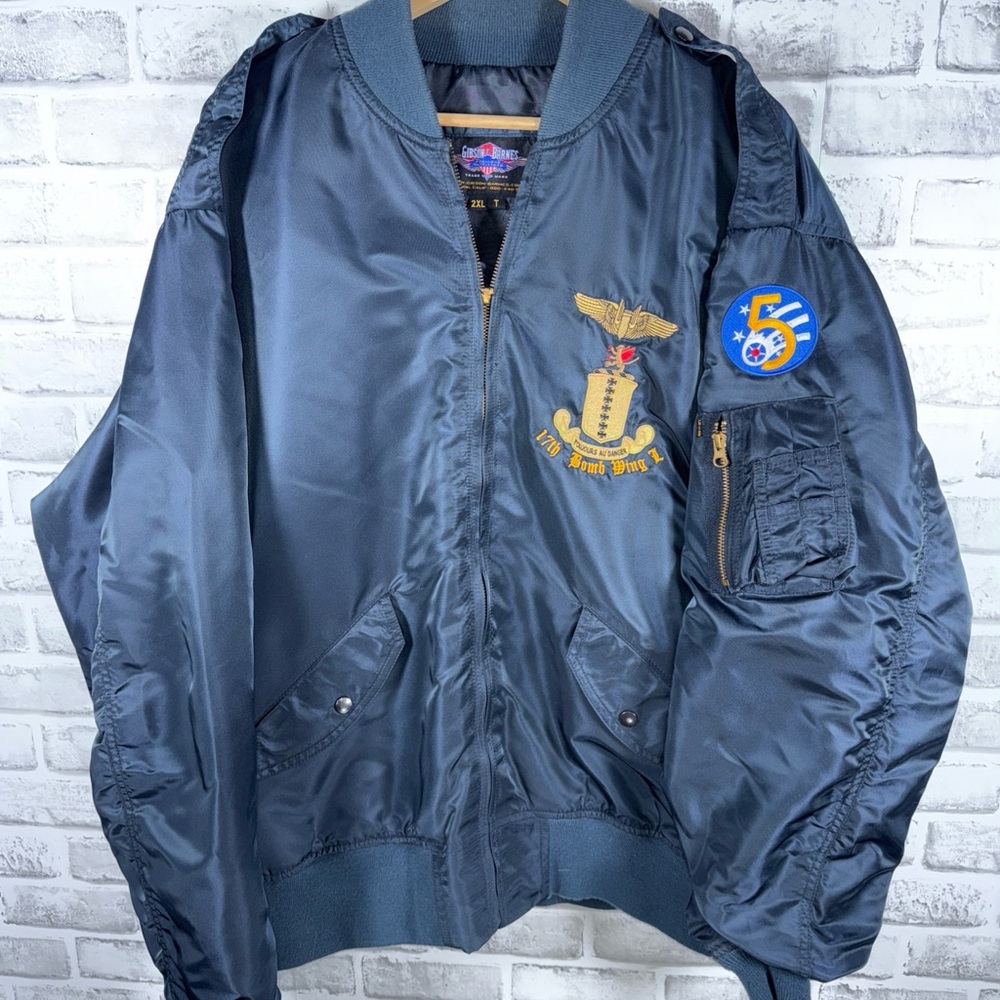 Gibson & Barnes MA-1 Bomber Flight Military Embroidered Jacket B-26 Mens 2XLT